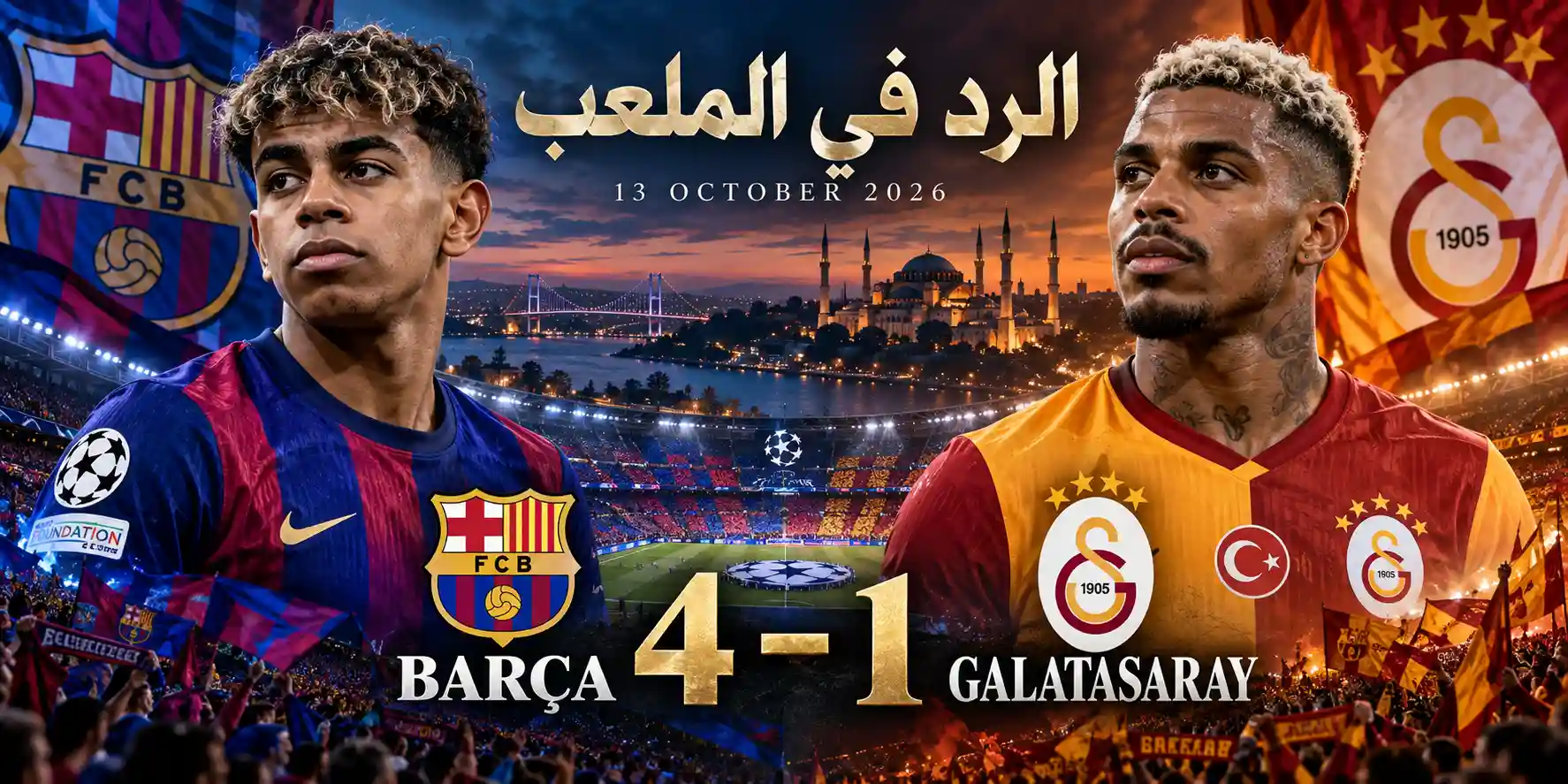 برشلونة وغلطة سراي 4-1: الأهداف وحقيقة استفزاز يامال